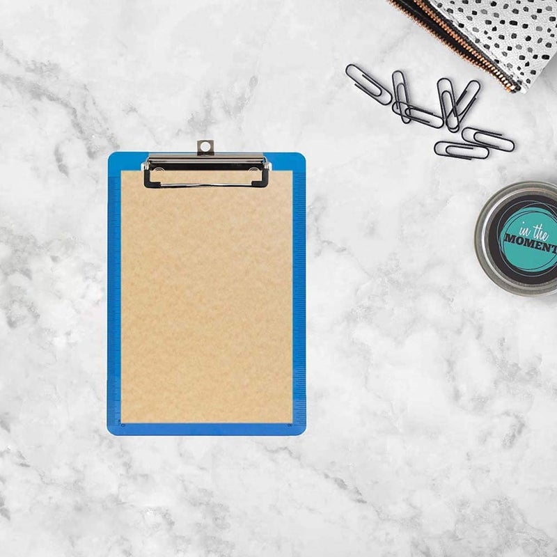 JAM PAPER Small Plastic Memo Clipboards with Low Profile Metal Clip - Mini (6 x 9) - Blue - 12 Clip Boards/Pack - Image 5